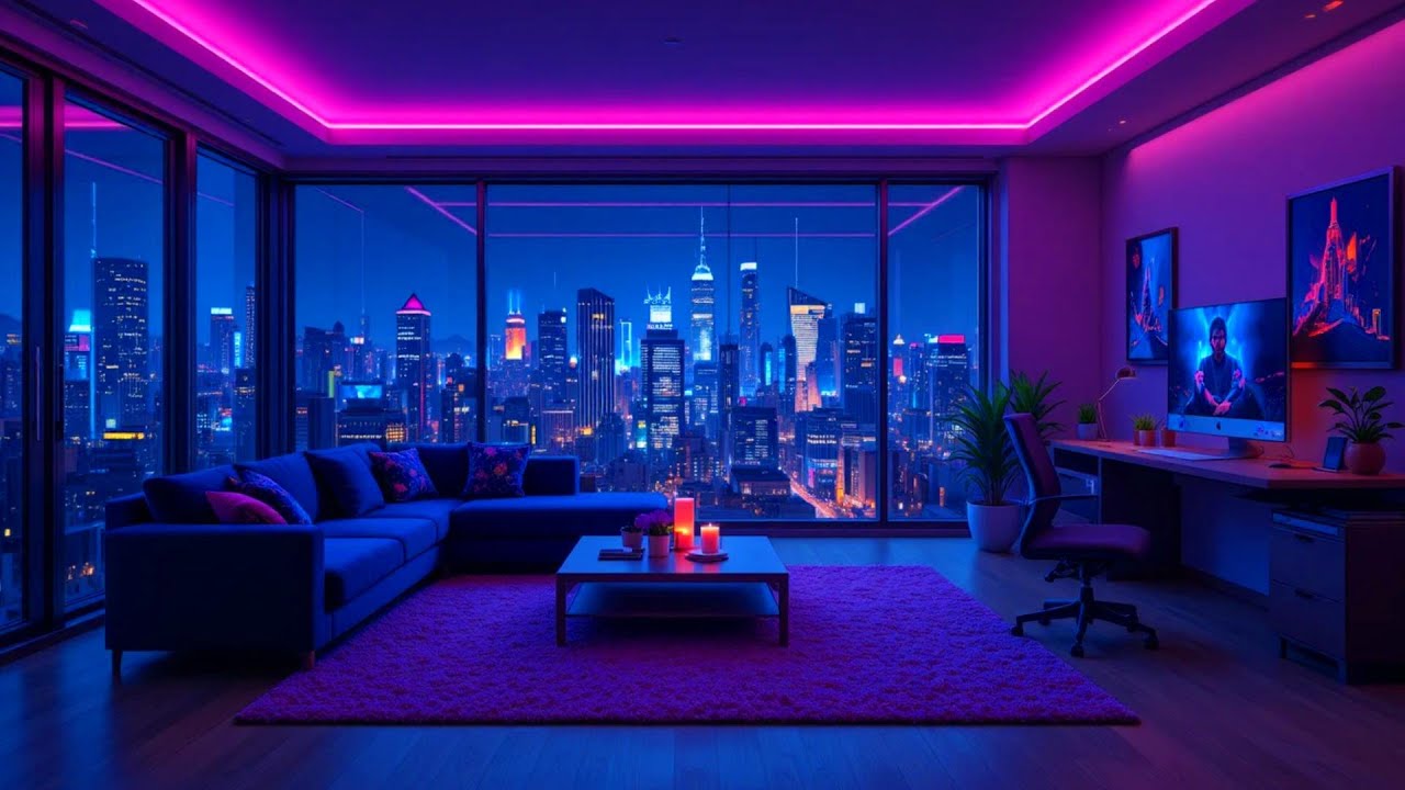 Cozy Gamer Setup Lofi ☕ Rainy Room Beats for Study & Calm