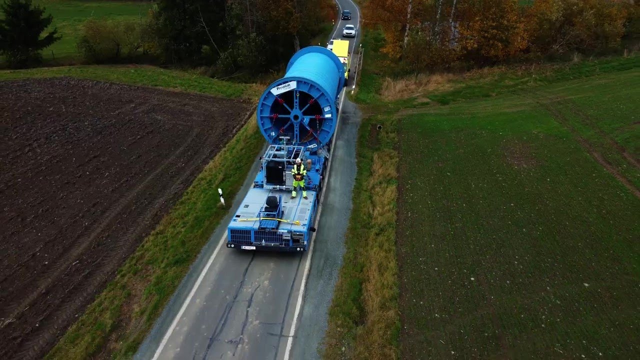 Kabeltransport und Kabelzug im Projekt SuedOstLink.