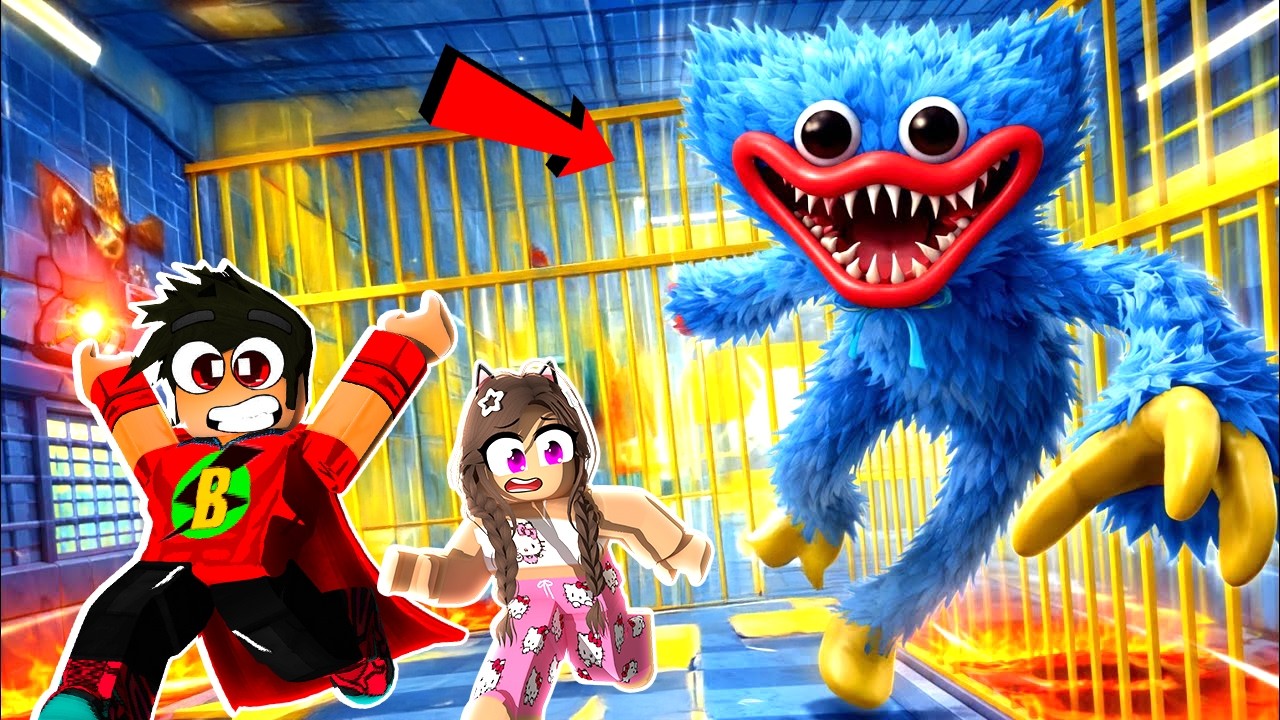 AYBÜKE İLE SOLUCAN HUGGY WUGGY HAPİSHANESİNDEN KAÇTIK 🤣 Roblox Escape Prison Obby