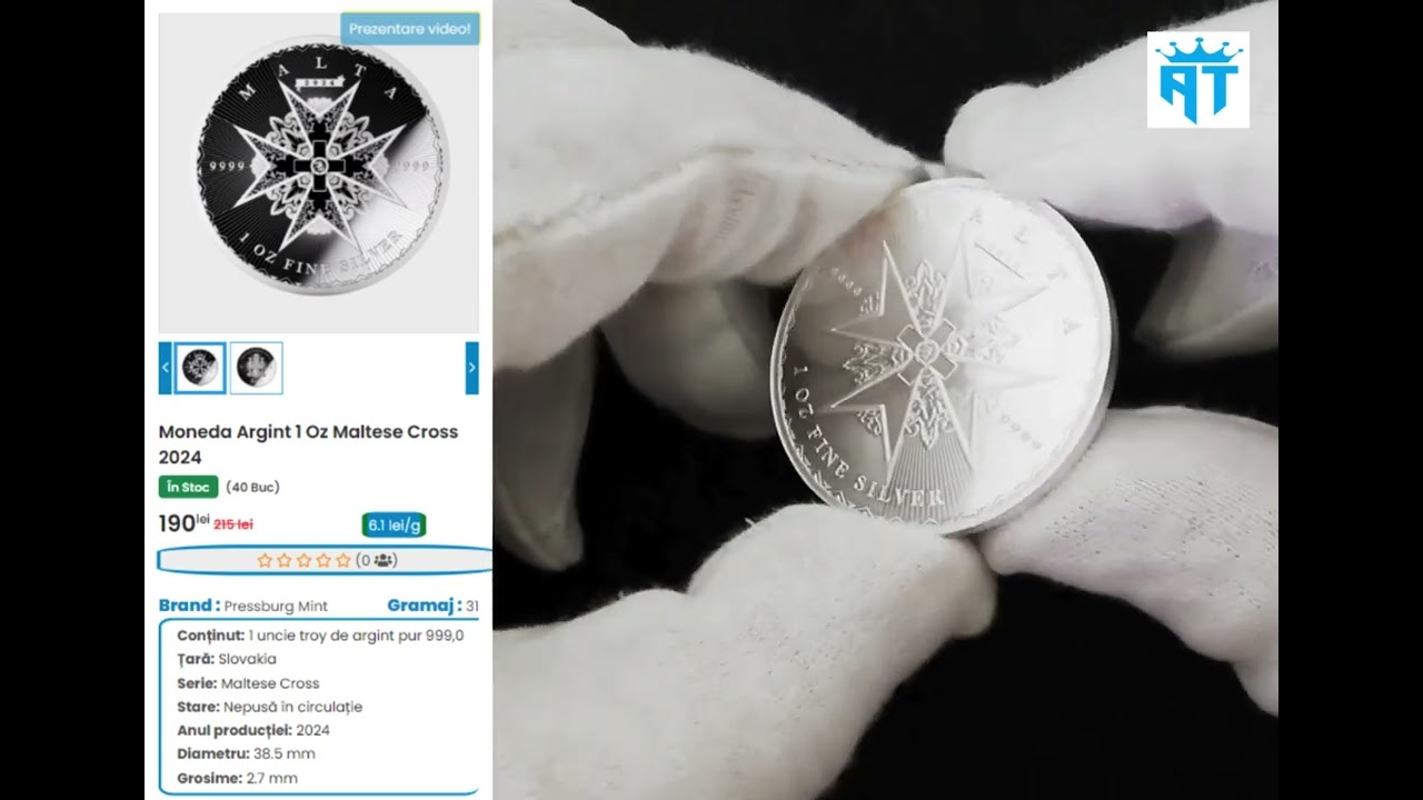 Arthas Prezintă: Moneda Maltese Cross 2024 Argint 9999 - Moștenirea Templierilor
