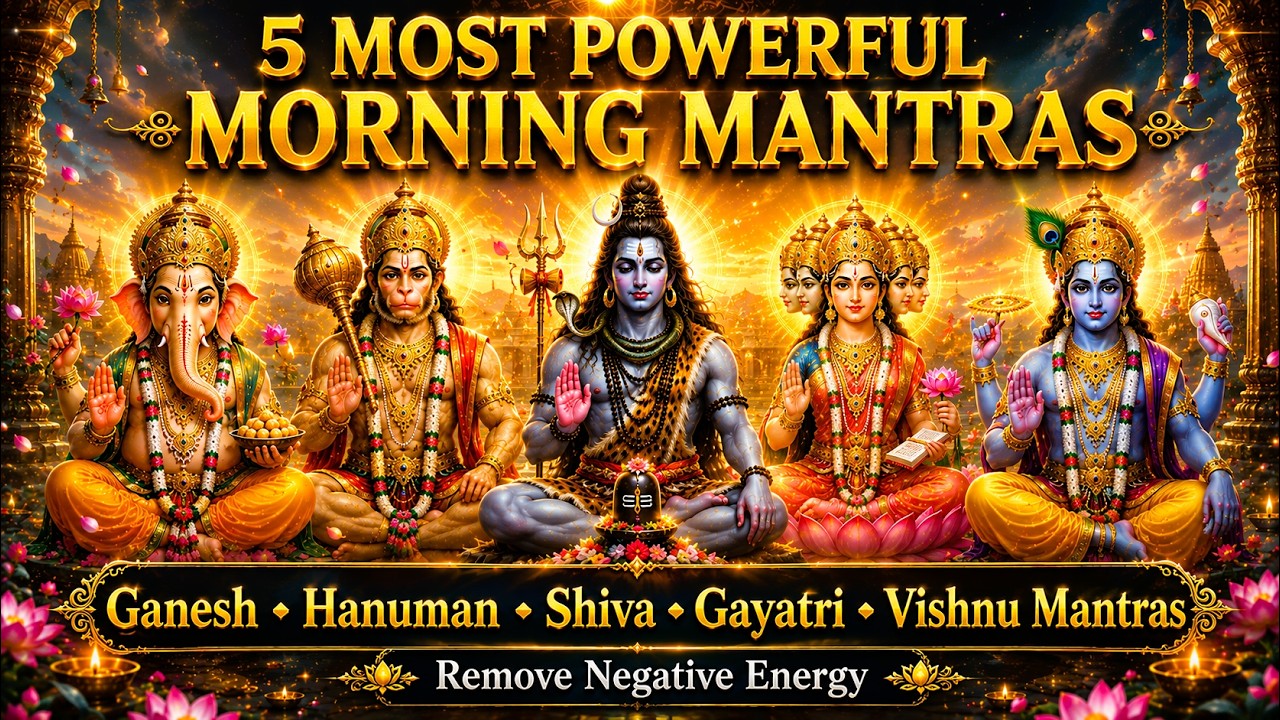 Best Morning Mantras for Positive Energy & Protection | Ganesh &bull; Hanuman &bull; Shiva &bull; Gayatri &bull; Vishnu