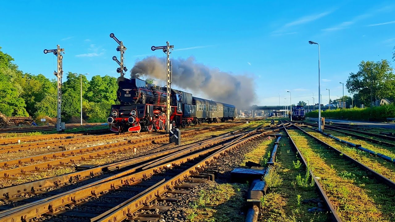 Remont linii 357, stacja Wolsztyn oraz wyjazd Ol49-69 z pociągiem osobowym 77236, 22.06.2022