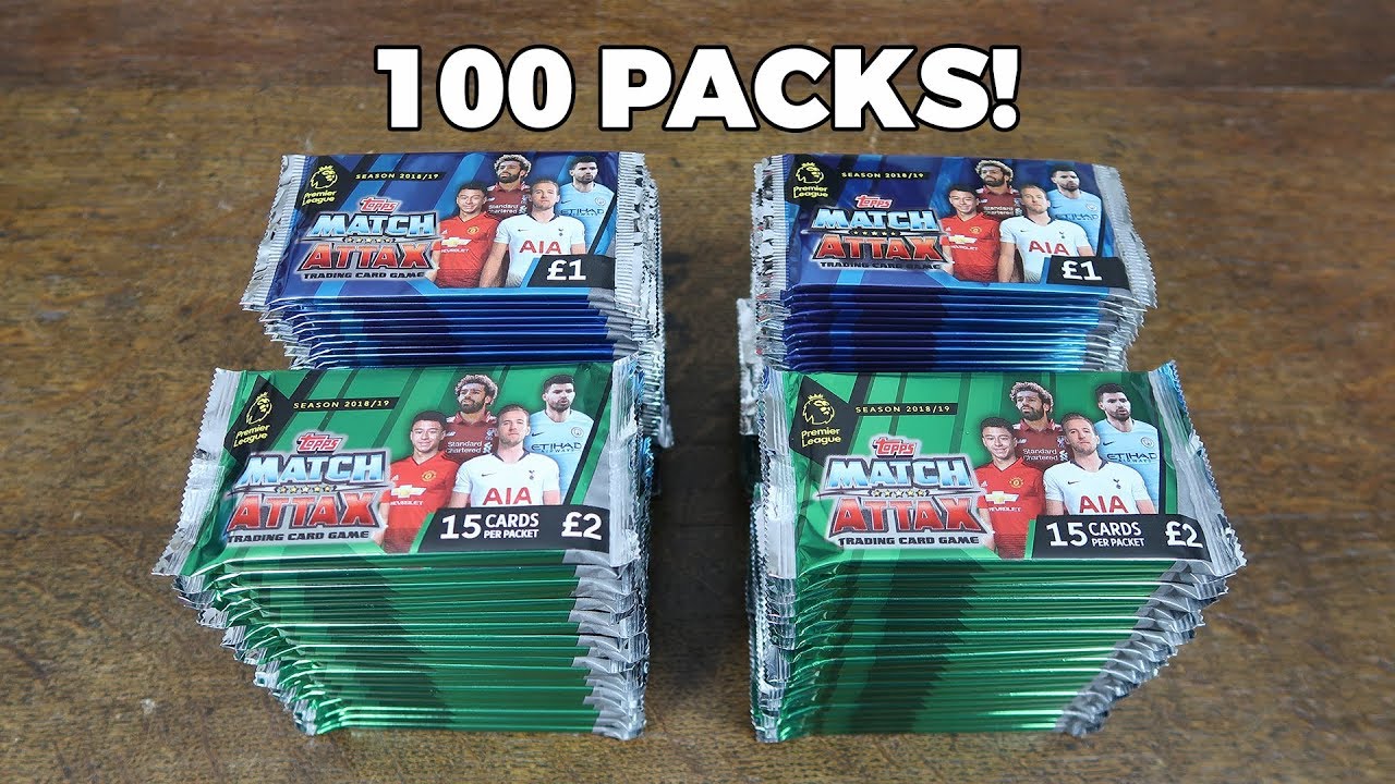 100 PACKS (1100 CARDS)! Match Attax 2018/19