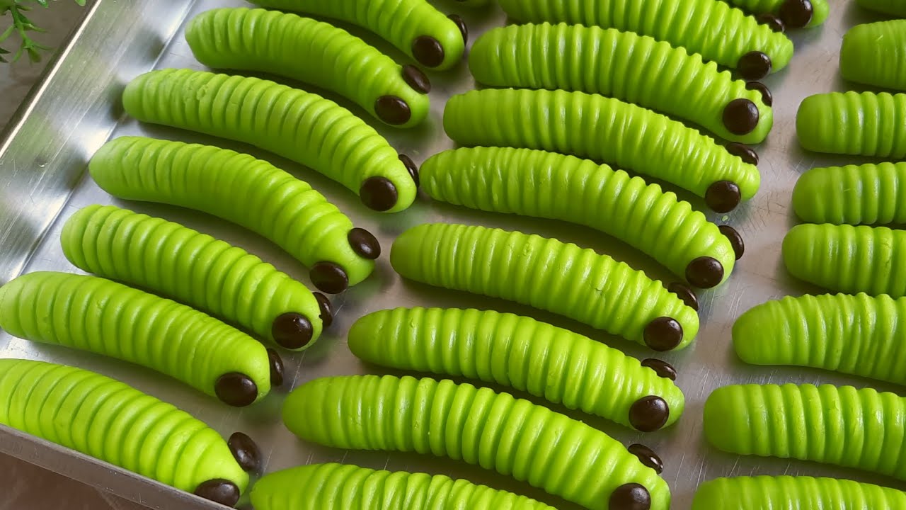 KUE ULAT DAUN LEBARAN SIMPLE ANTI GAGAL 1/2 KG TEPUNG JADI 5 TOPLES