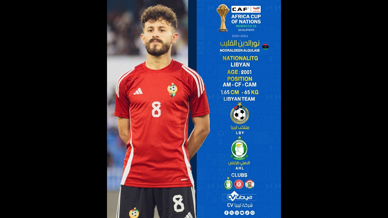 الدولي الليبي 🇱🇾 |  نورالدين القليب​ | في تصفيات كاس افريقيا 2025 وكاس الكونفيدرالية