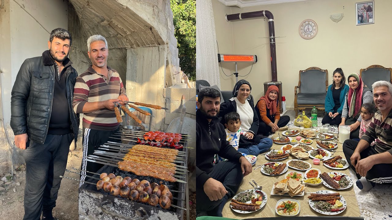 Köy Hayatı Sevenler Senem Sultan Ve Ailesine Yemek Davet~Beyti Mangal Mezeler😍