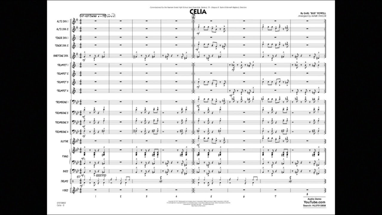 Celia by Bud Powell/arr. Mark Taylor