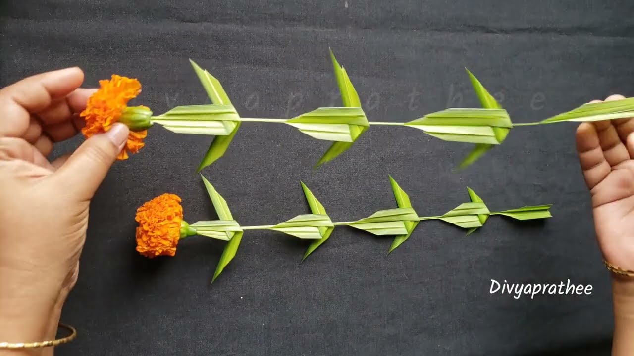 coconut leaf toran/coconut leaf thoranam making/coconut leaf decoration ideas/pooja decor/entrance