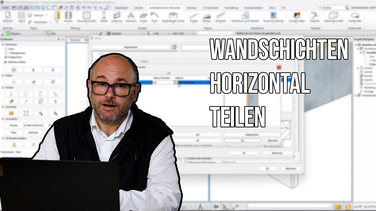 ARCHLine.XP: Wandschichten horizontal teilen und Dämmungen effizient gestalten