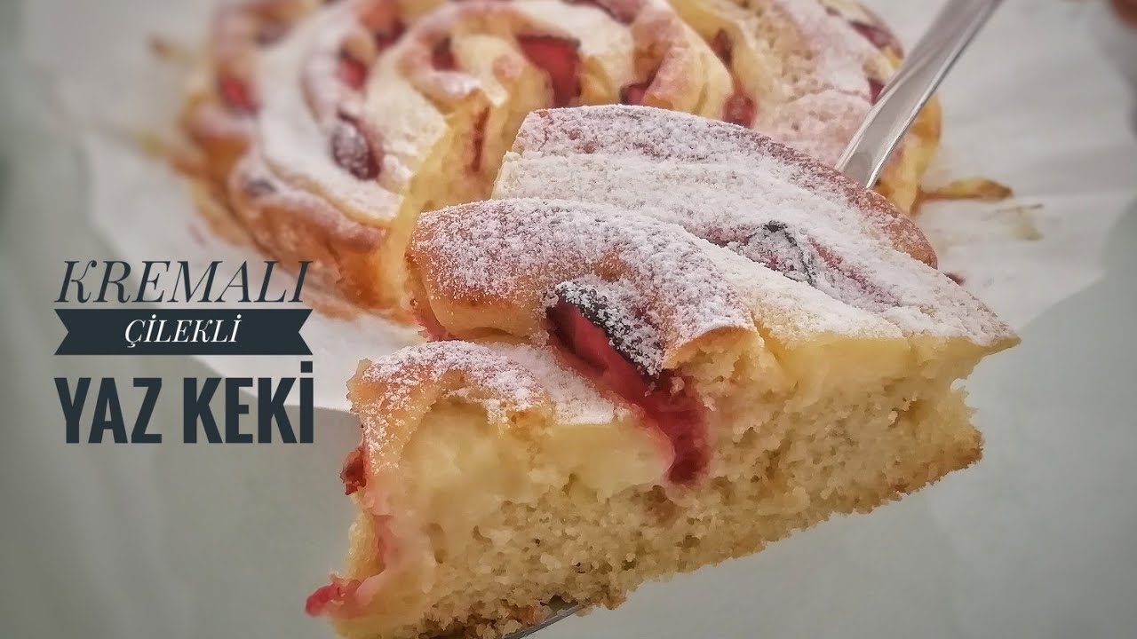 BU KEK KREMASIYLA BİRLİKTE PİŞİYOR📣📣 KREMALI ÇİLEKLİ PUF PUF KEK TARİFİ #cake  #nefisyemektarifleri