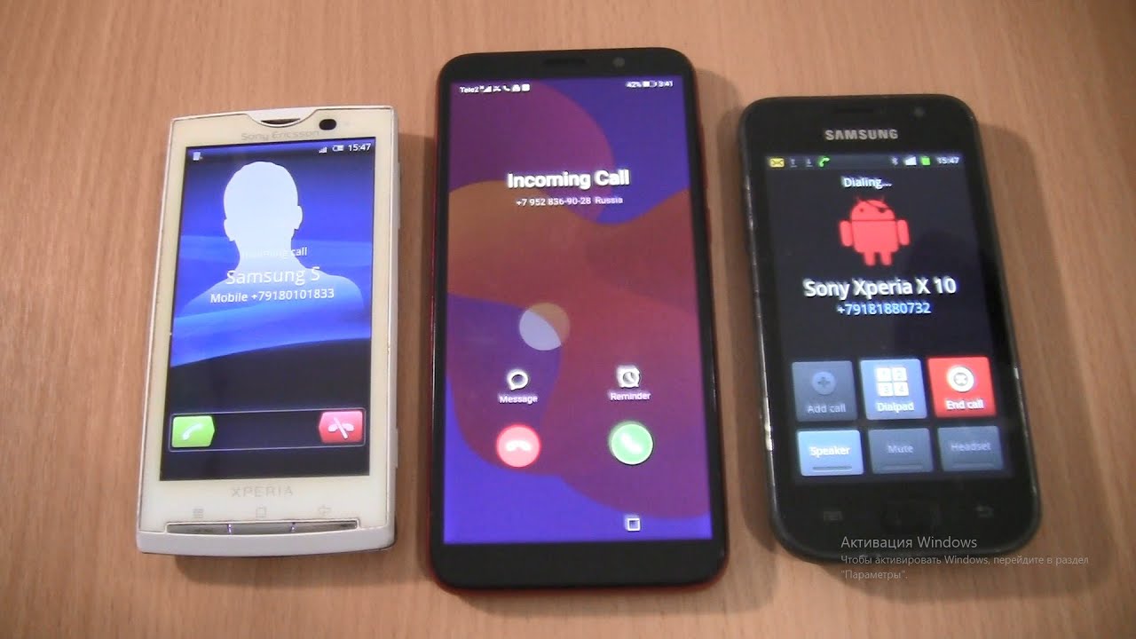 Incoming call & Outgoing call at the Same Time Sony Xperia X10i+Samsung Galaxy S1+HONOR 9s