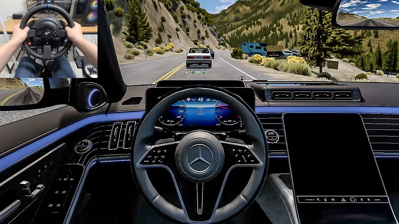 BeamNG Drive - 2022 Mercedes Benz S580 4MATIC [Steering Wheel gameplay]