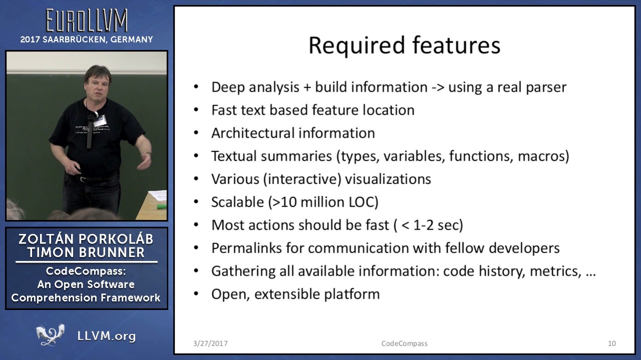 2017 EuroLLVM Developers’ Meeting: Z. Porkoláb & T. Brunner “CodeCompass: An Open Software  ...”
