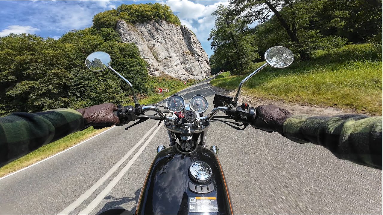 Yamaha SR400 POV | Pure Engine Sound Ride on Scenic Road | DJI Osmo + BOYA Mic