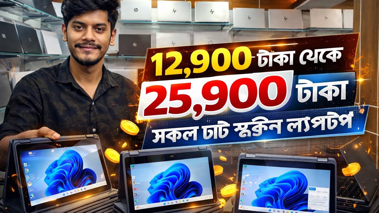 12900 Tk থেকে 25900tk সকল Touch screen ল্যাপটপ, Usedlaptop Price in Bangladesh 2026
