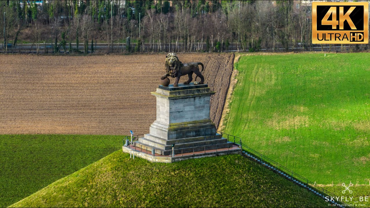 Waterloo BattleField Monument | Butte du Lion |  (Waterloo - Belgium) - Drone footage Ultra HD 4K