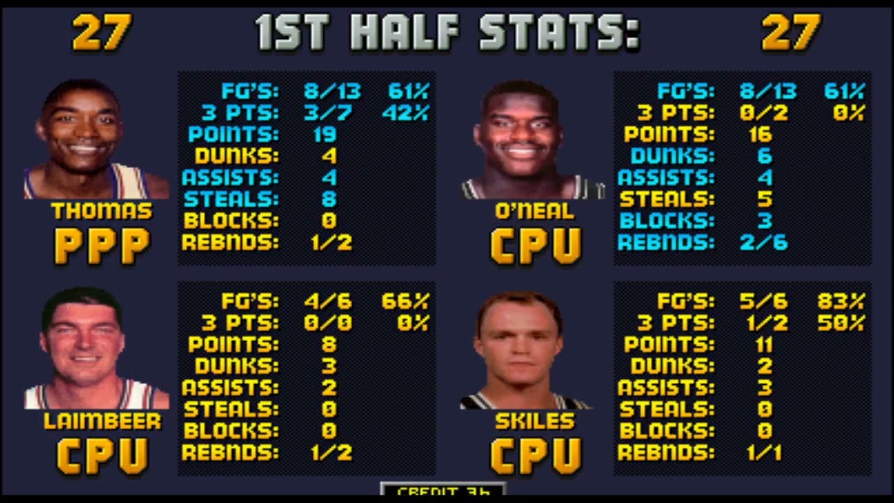 NBA Jam: Detroit Pistons Vs Orlando Magic (MAME) Pistons Season Game 14