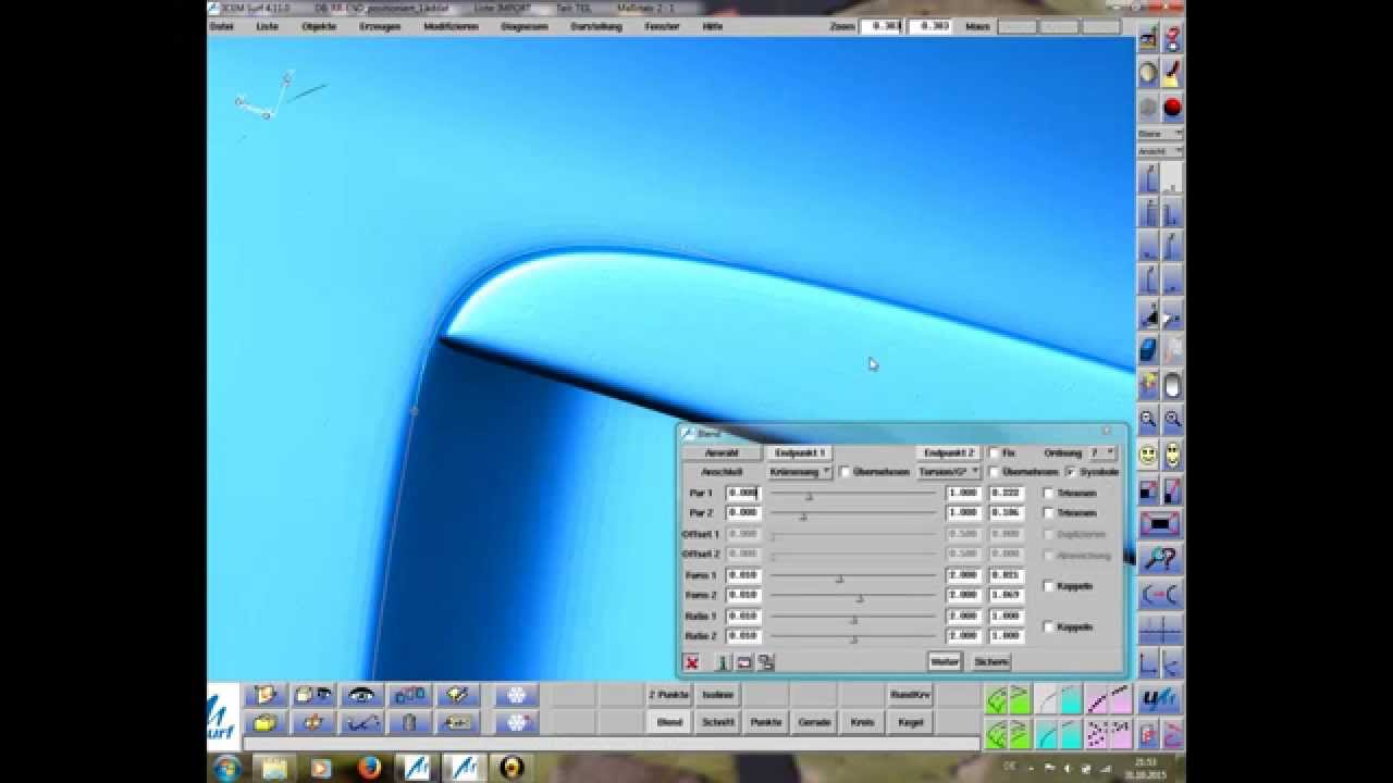 ICEM SURF - Arbeit mit Scan. Aufbau einer Kennzeichenmulde (PART 6)