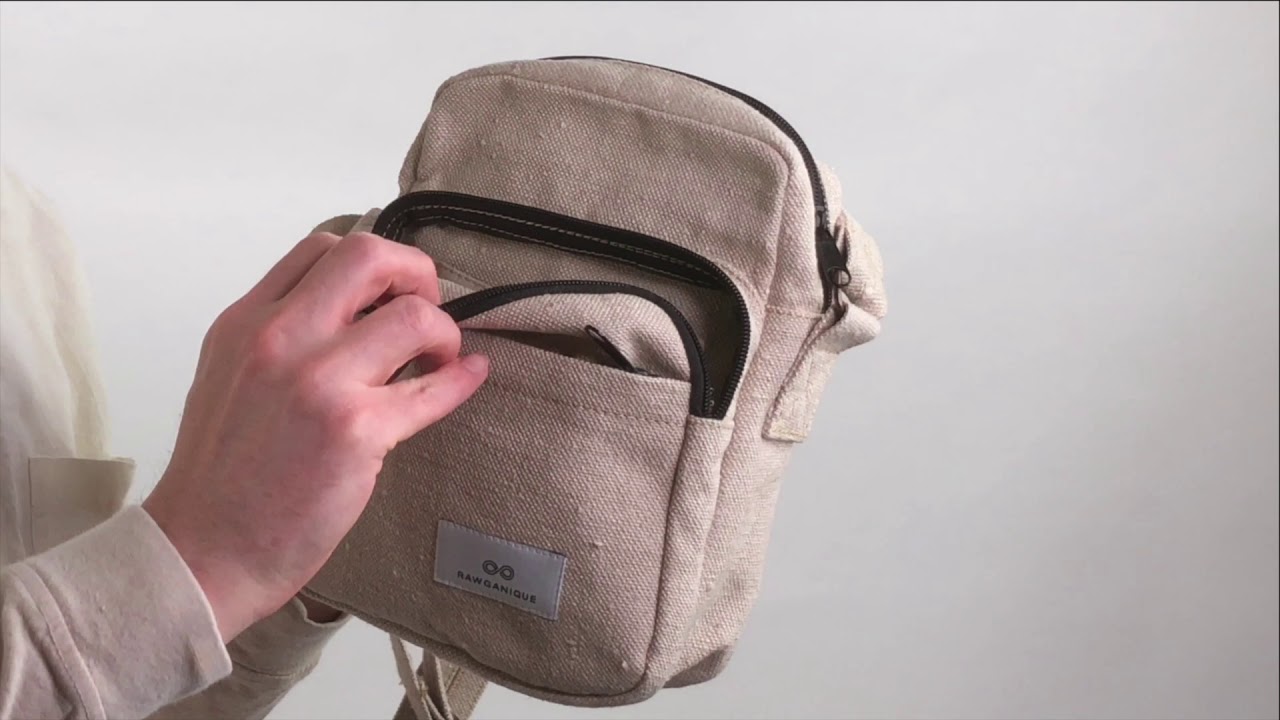 Hemp Canvas Shoulder Bag Organizer - 
