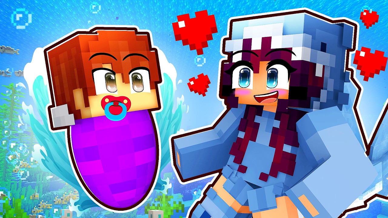 FUI ADOTADO pela GAROTA TUBARÃO no Minecraft