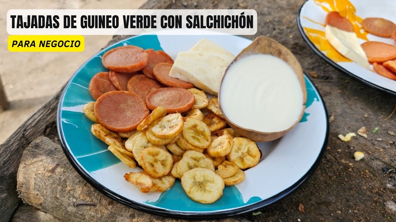 RECETA DE TAJADAS DE GUINEO VERDE CON SALCHICHÓN - RECETAS PARA NEGOCIO