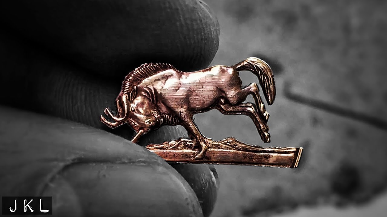 South African Wildebeest 2 Cent - Lapel Pin | Coin Cutting Art