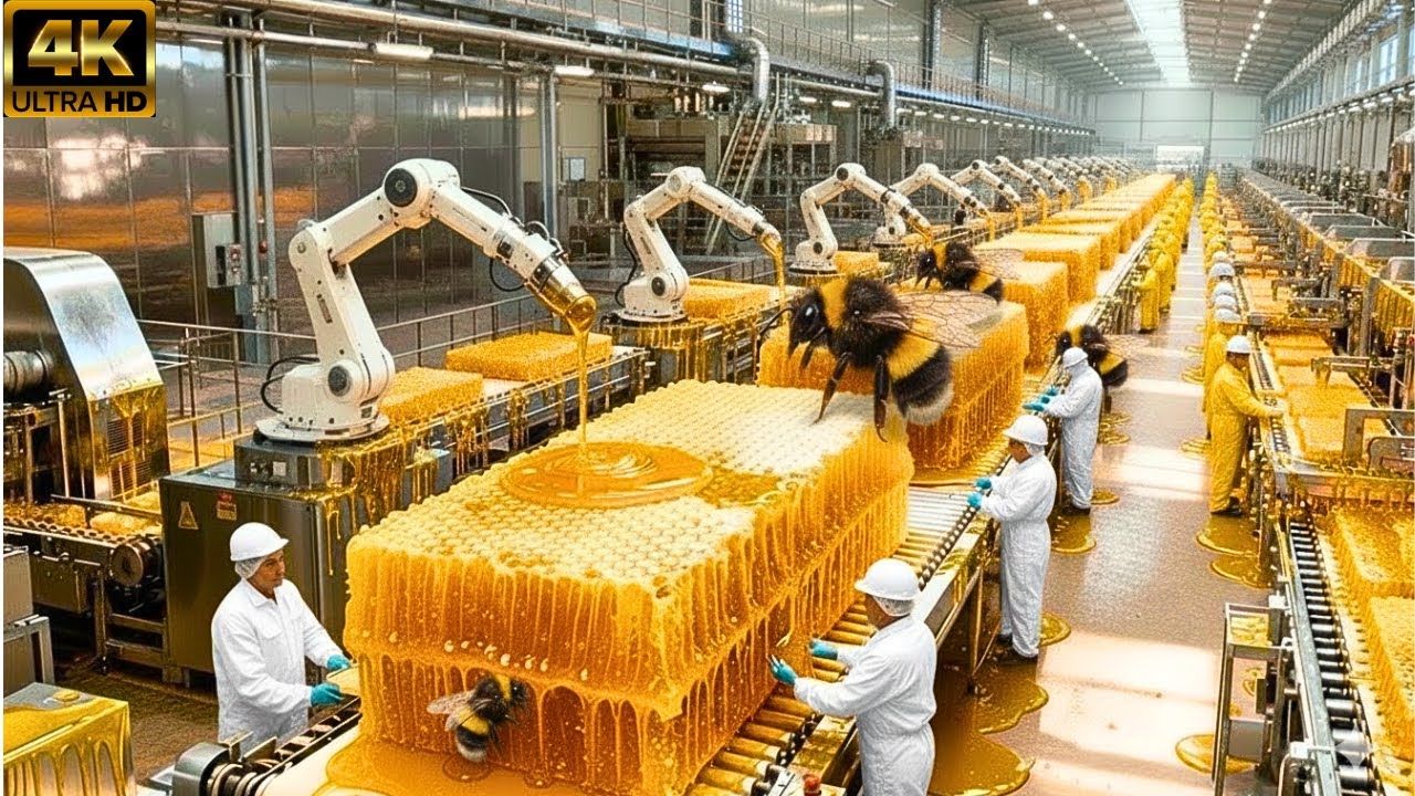 Inside a Honey Factory: From Beehive Harvest to Golden Pure Honey (Full Process)