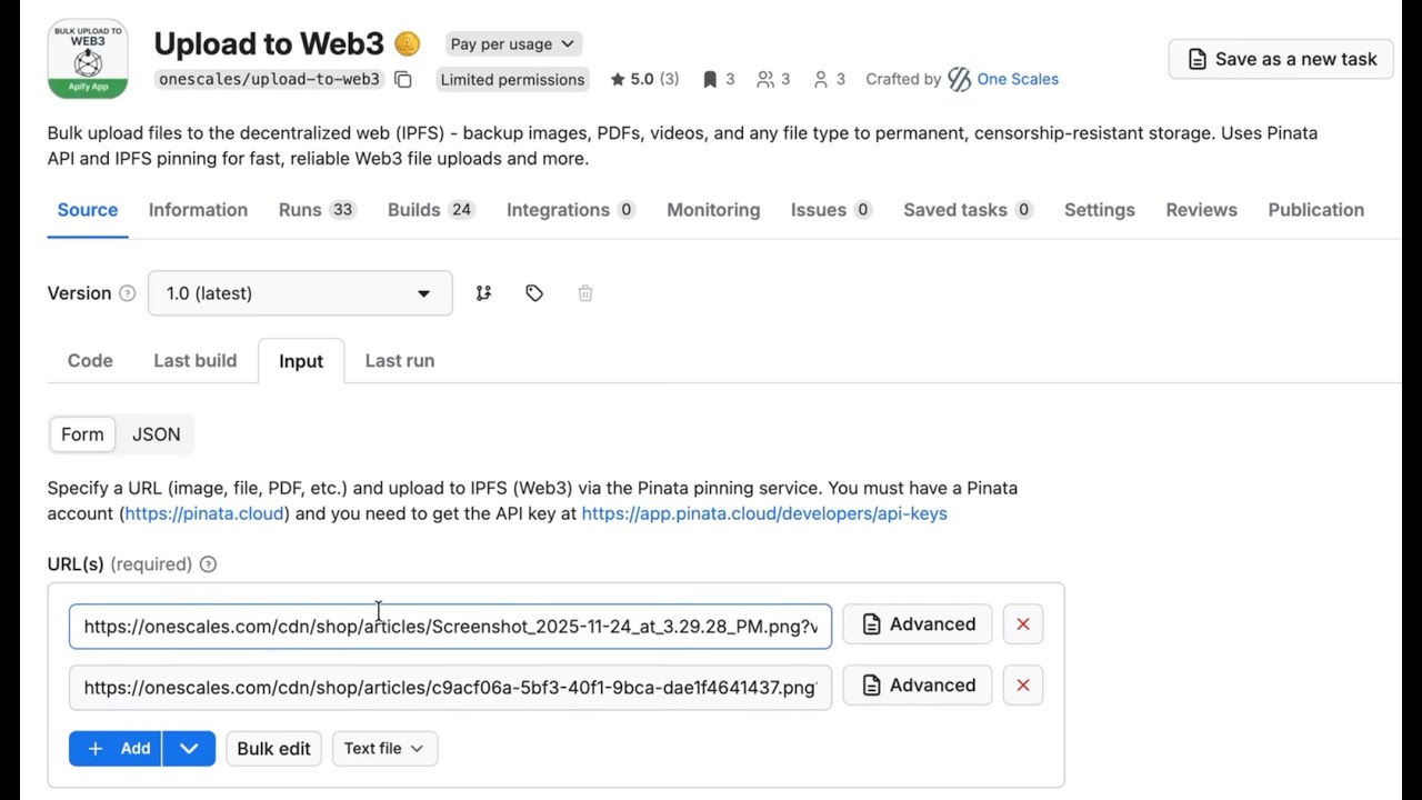 Массовая загрузка и закрепление файлов в IPFS — Загрузка в Web3 (с открытым исходным кодом) Прило...