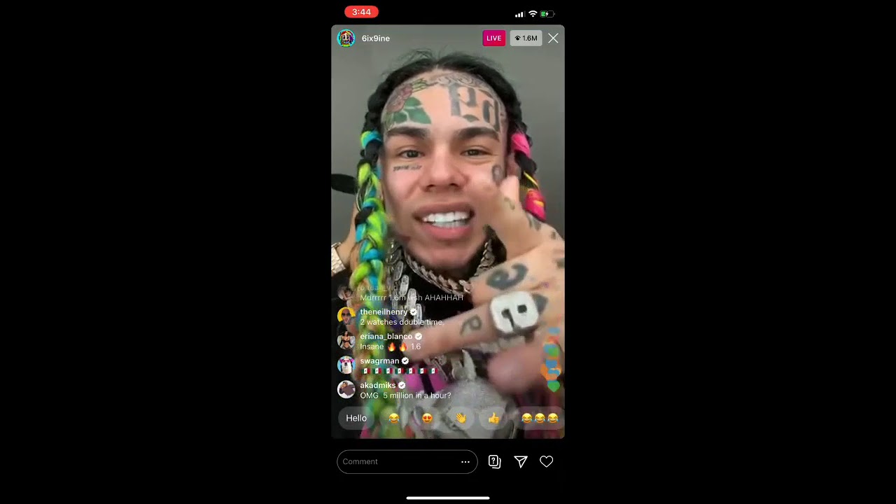 69 BREAKS IG RECORD WITH 2 MILLION VIEWERS..1ST LIVE SINCE RELEASE. (5-8-2020)