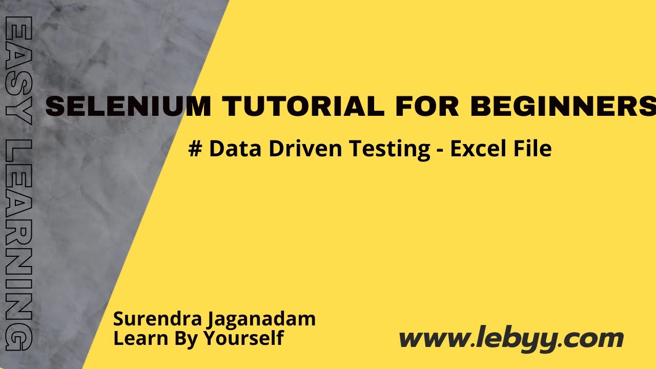 Data Driven testing in Selenium Webdriver - Excel file || Selenium Tutorial for Beginners