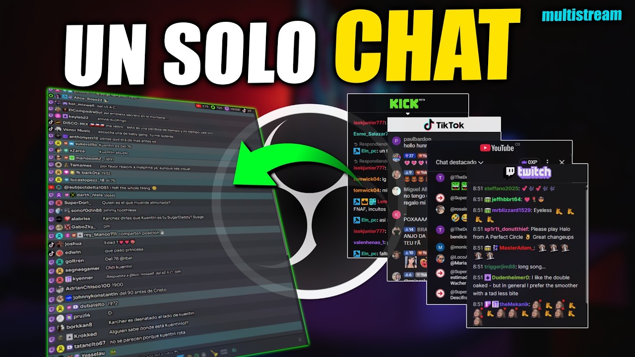 🔥 El mejor CHAT para hacer Multistream | Chat Unificado Twitch, Kick, Tik Tok, YouTube 