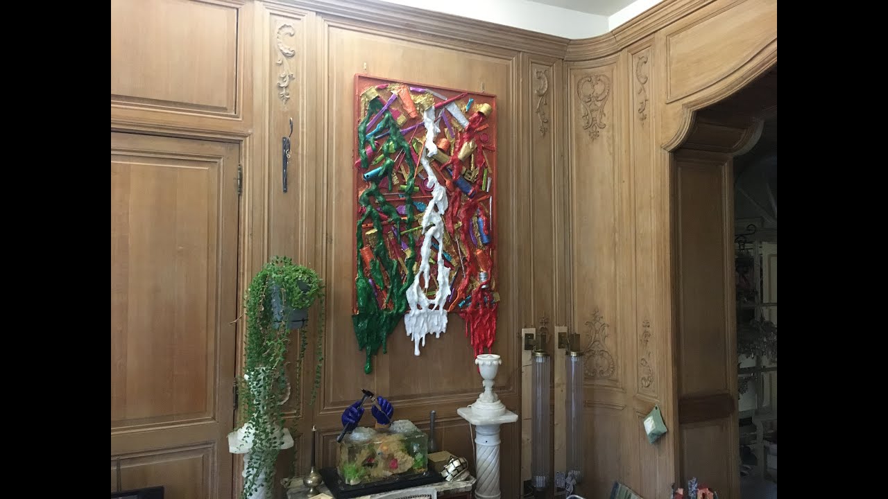 Quadro Fantasia  reciclaggio Materali Con Colatura Sono Un Italiano vero 5