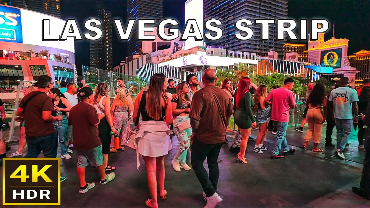 (4K HDR) Las Vegas Strip Narrated Night Walk - 2023 - Las Vegas USA