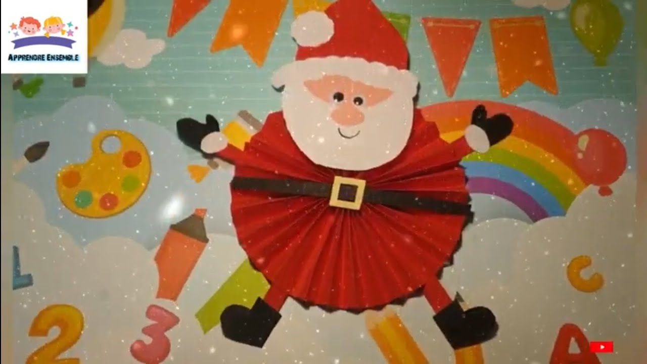 comment fabriquer une guirlande de père Noël 🎅 en papier facile 😊