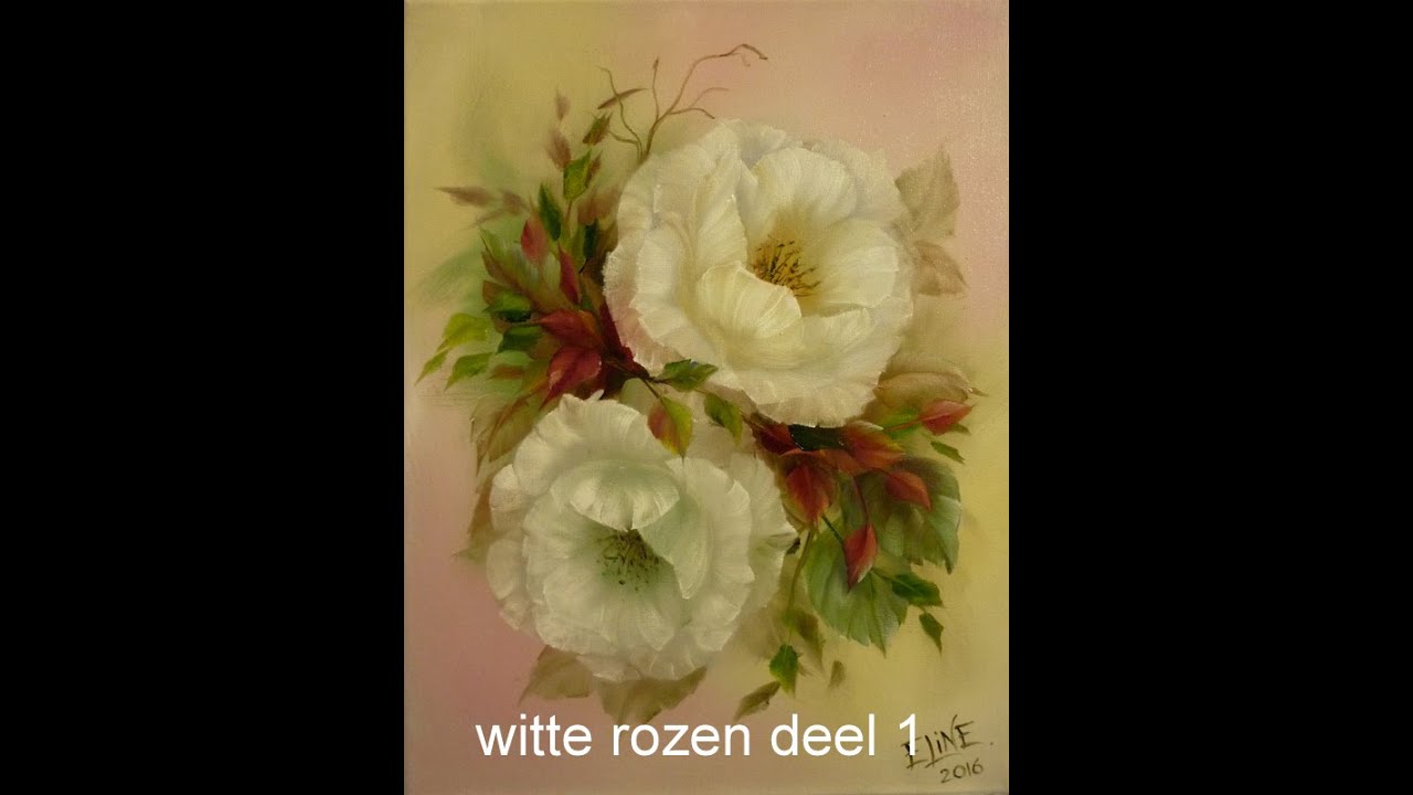 witte rozen deel 1, olieverf, Jenkins techniek
