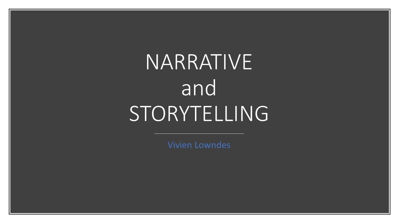 Public Policy Analysis Narrative and Storytelling