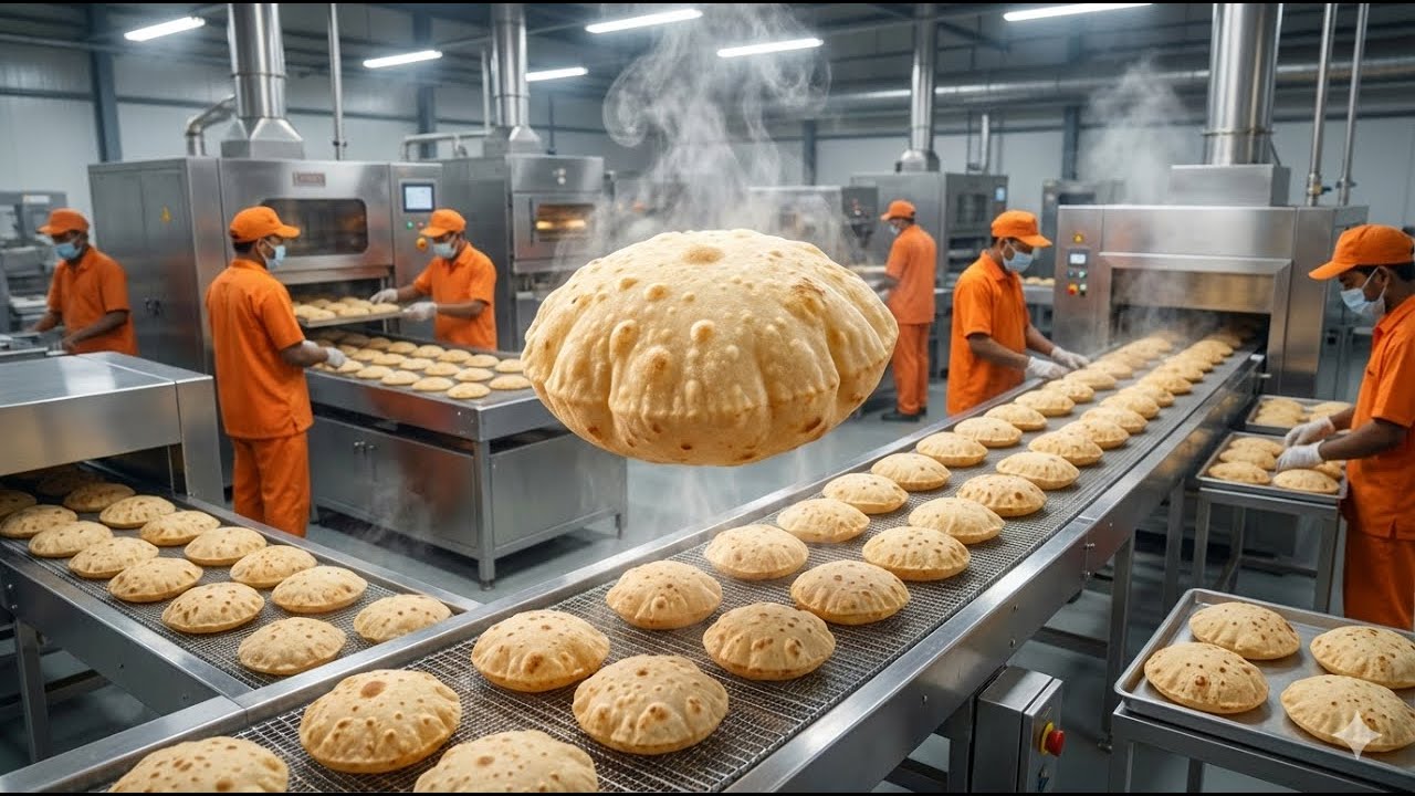 The MOST AMAZING Indian Food Factory That Makes 50,000 CHAPATIS Daily ||