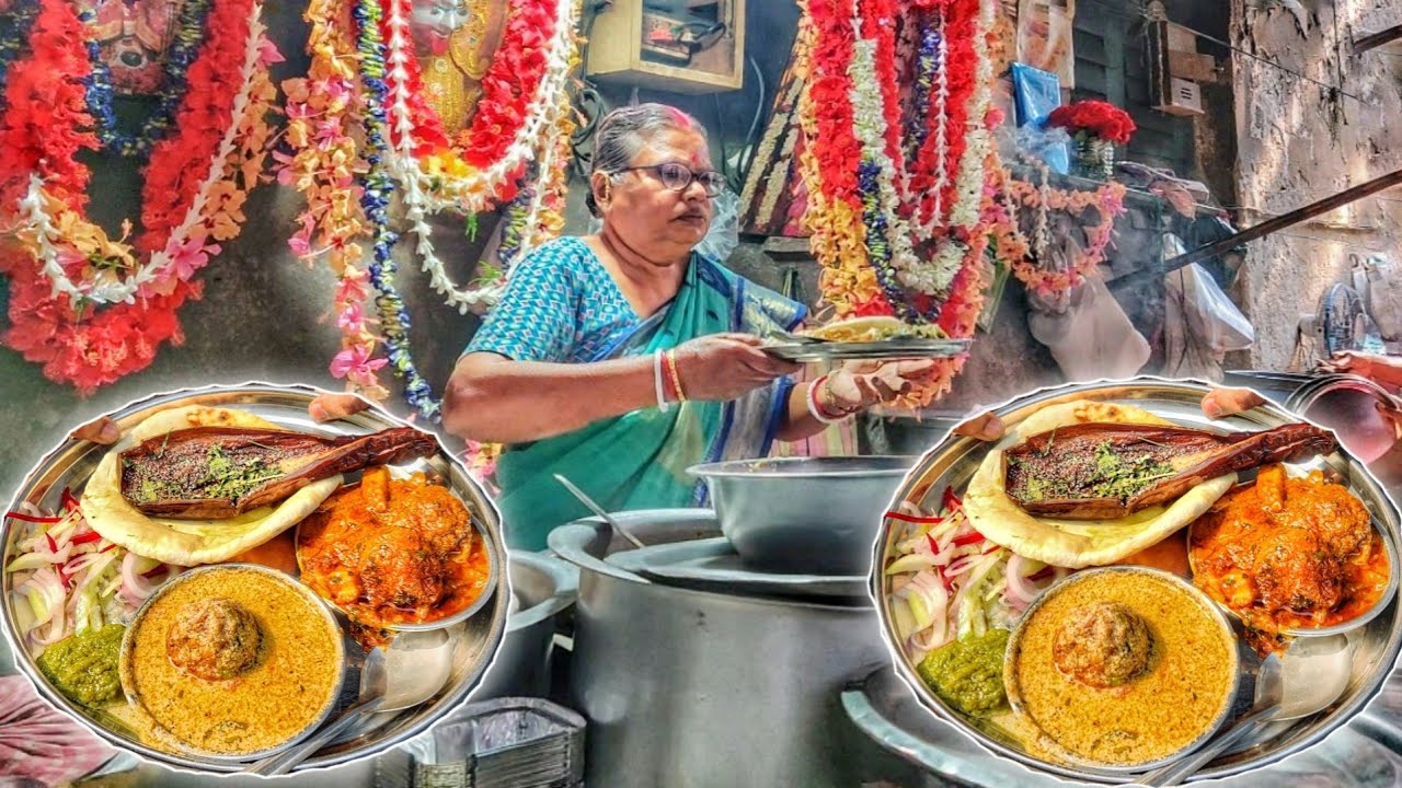 Bengali's Cheapest Vegetarian Meals in Kolkata @ Rs. 32/- | Street Food India | Kolkata Street Food