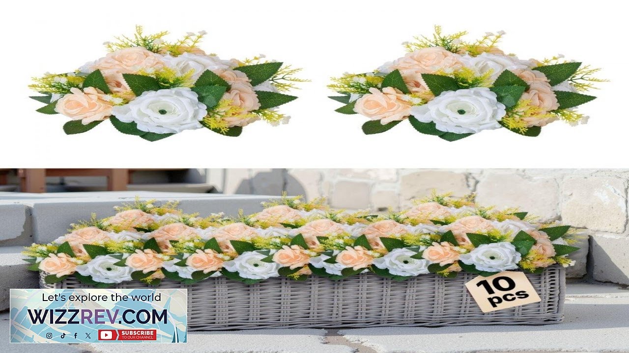 VEVOR Flower Ball Arrangement Bouquet 10 PCS 9.5 Inch Diameter Artificial Flower Balls