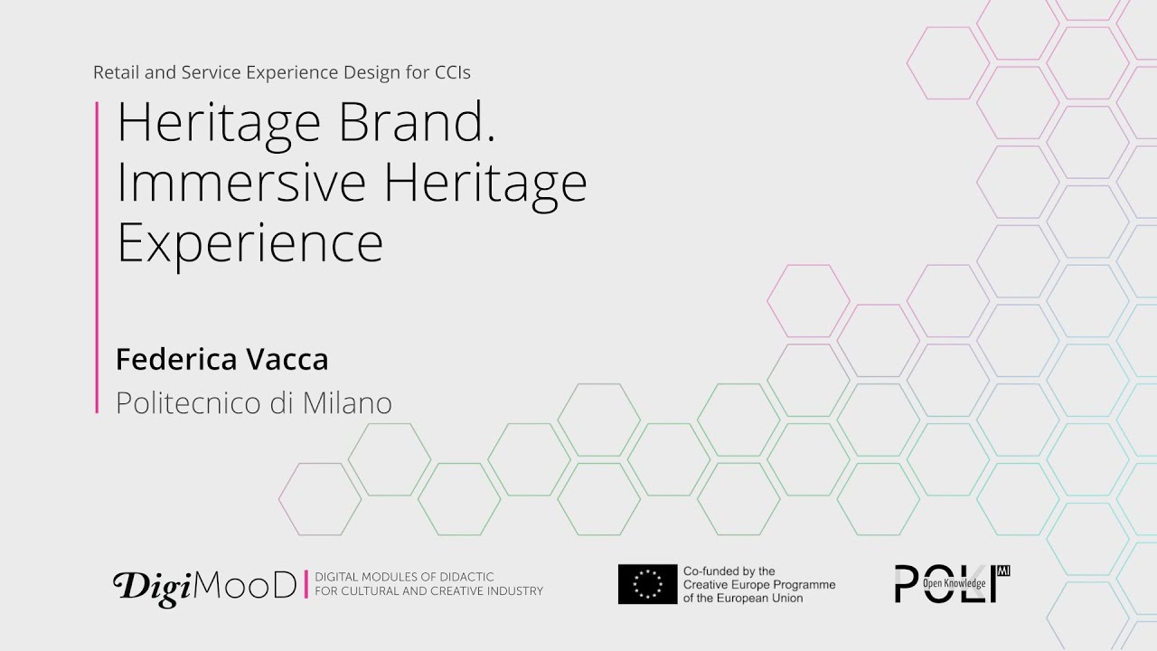 Brand heritage. Immersive Heritage Experience (Federica Vacca)