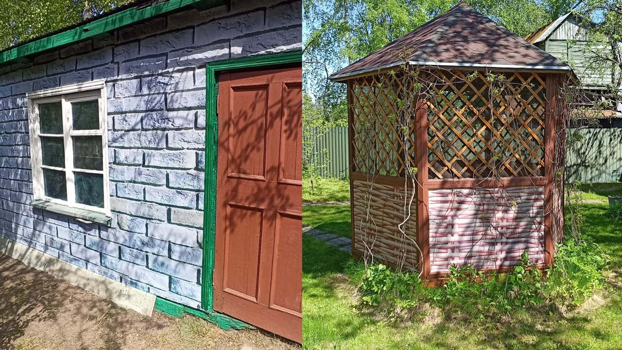 Отделка фасадной сеткой, фото фасадом, строений на садовом участке