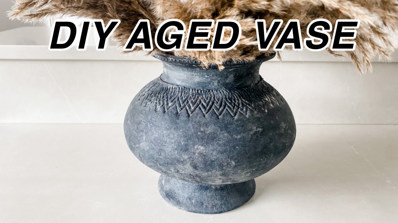 DIY AGED VESSEL || HOME DECOR THRIFT FLIP || RESTORATION HARDWARE VASE DUPE || VINTAGE ANTIQUE DECOR