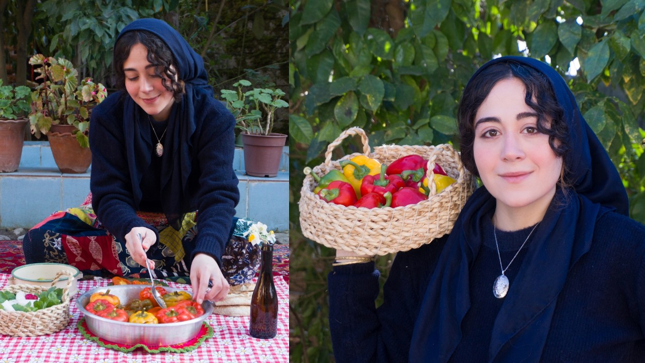 Slow Village Cooking | Traditional Stuffed Bell Peppers