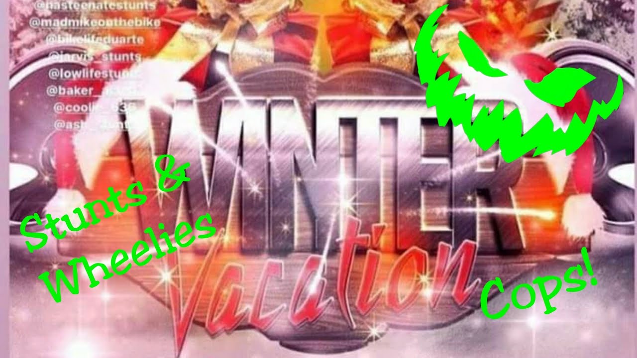 Winter Vacation 2021. Motorcycle stunt ride, Wheelies, Cops, wrecks and more. @StuntArmy @Brian636