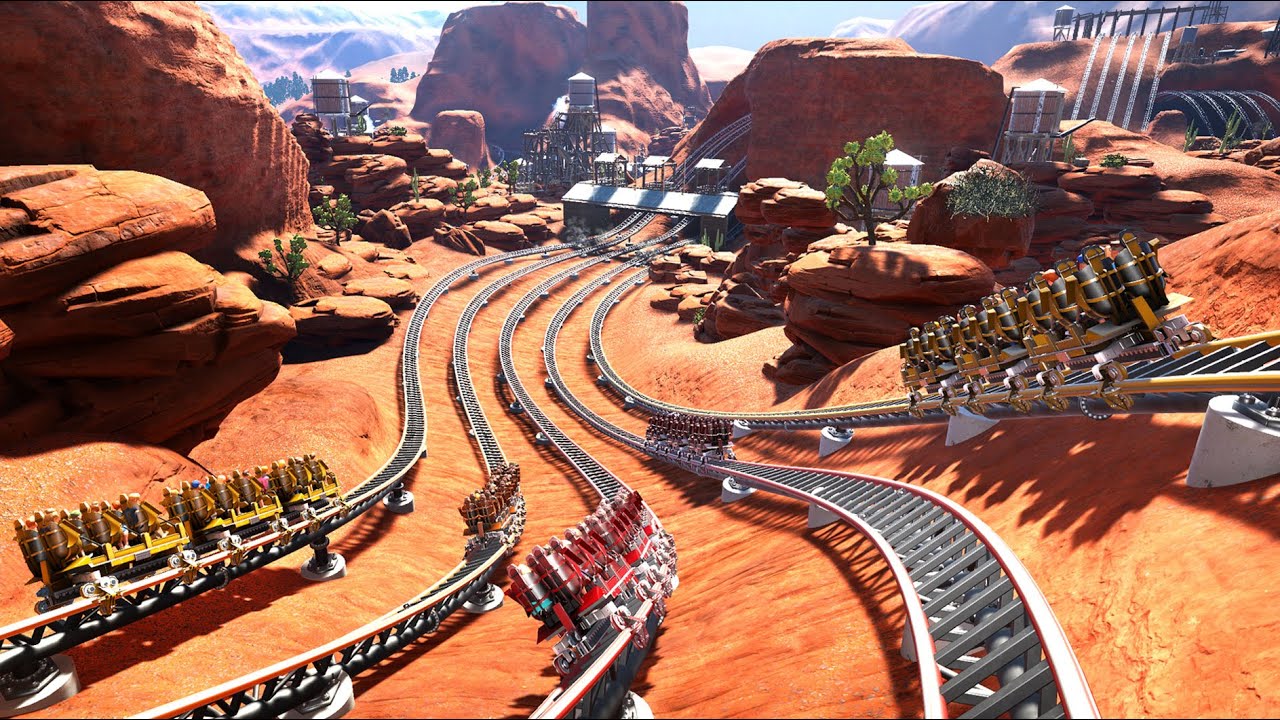 Race on a 115mph 5 Track Roller Coaster! POV