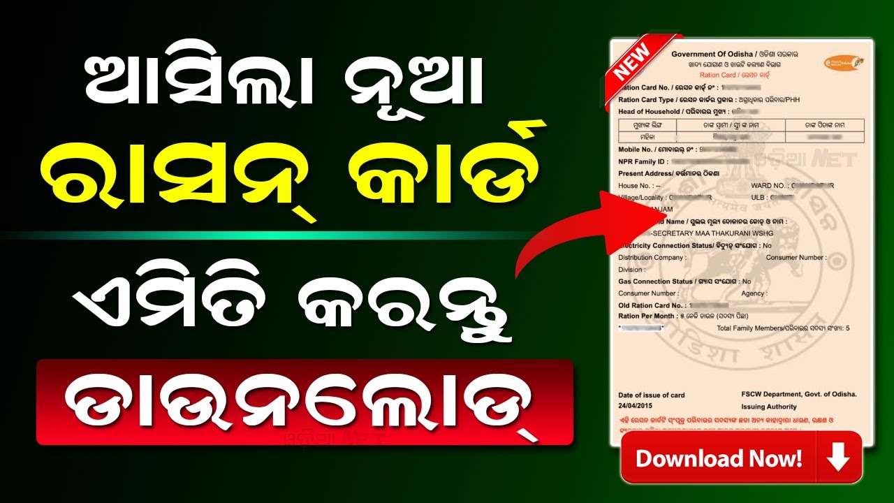 New Ration Card Download 2025 Odisha | How To Download New Ration Card Online | Ration Card Download