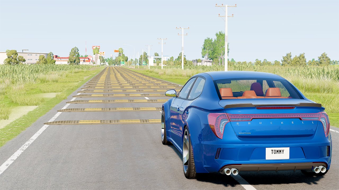 Mobil vs Speed Bumps #21 - BeamNG Drive