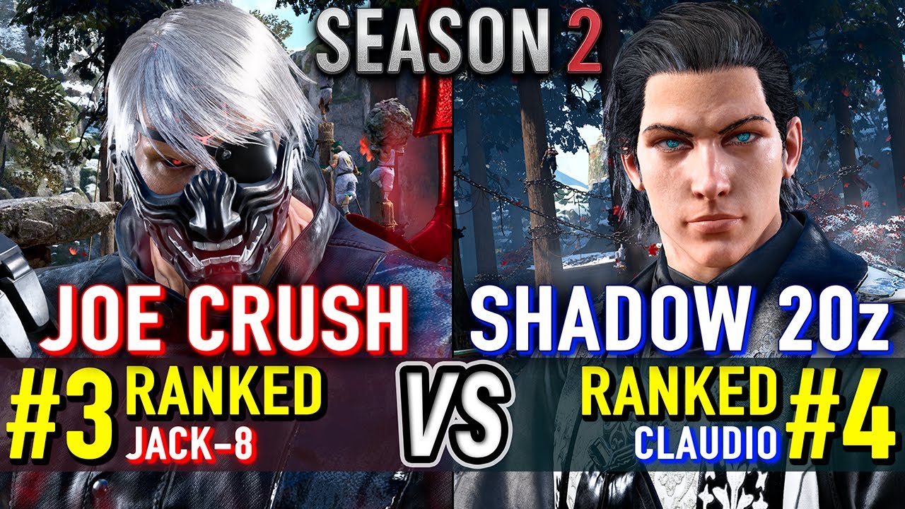 T8 🔥 JOE CRUSH (#3 Ranked Jack-8) vs SHADOW 20Z (#4 Ranked Claudio) 🔥 Tekken 8 High Level Gameplay