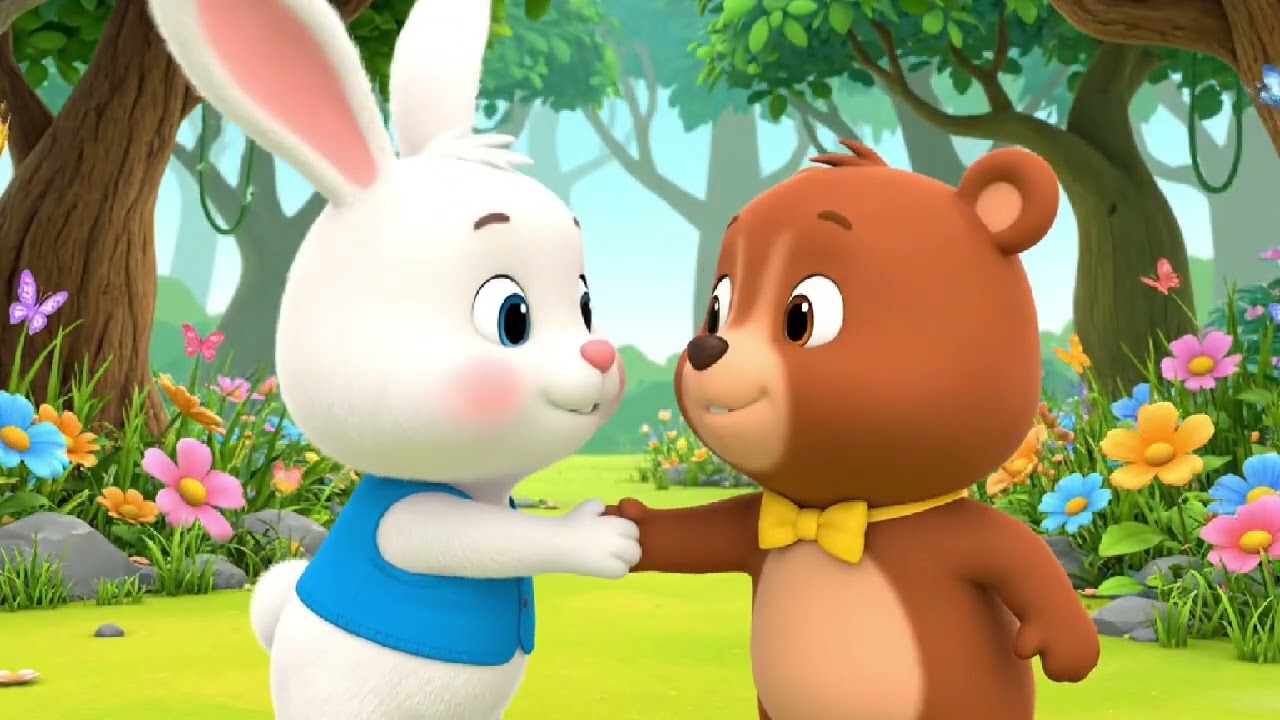 أغنية الأرنب والدب الصغير 🐰🐻 | أغنية أطفال مرِحة عن الصداقة والتعاون#cartoon #animation #kidssongs 
