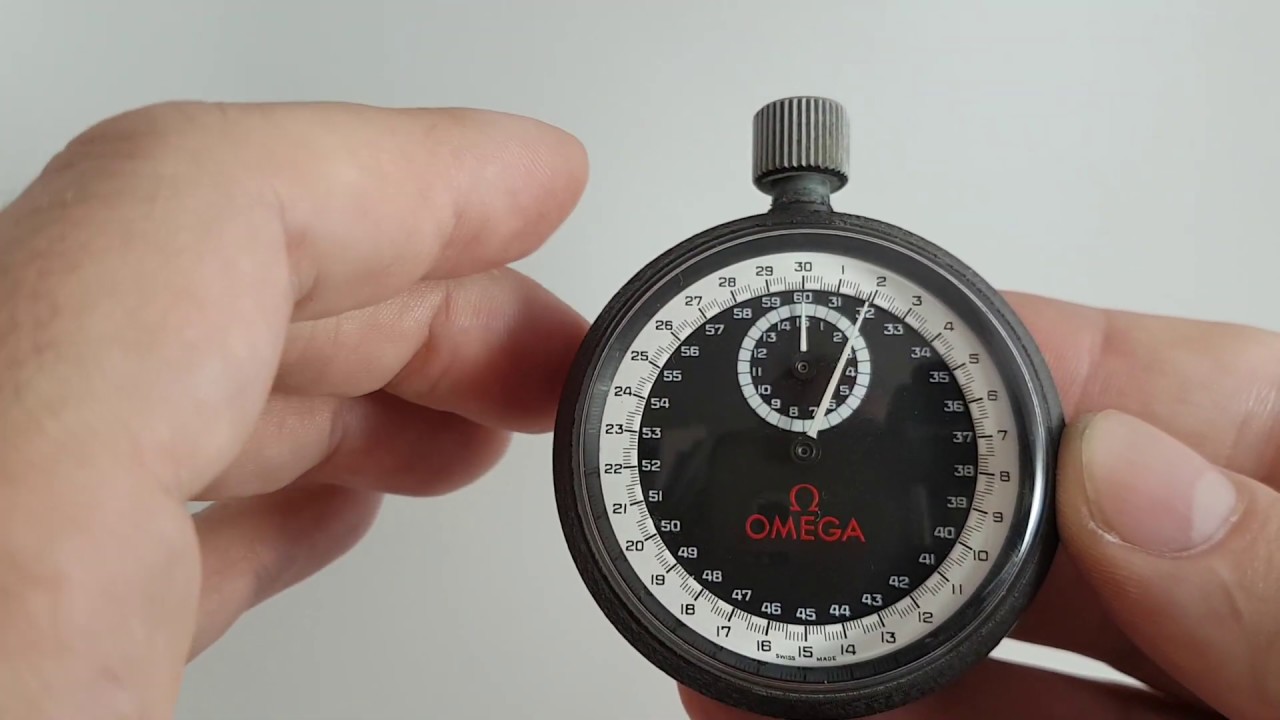 1970 Omega 1/10th Stopwatch, single pusher.  Model reference MG 6306